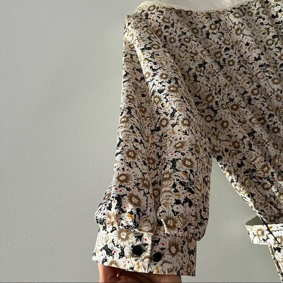 Vintage Breli Originals Button Down Cottage Floral Pleated Dress Size 16 - Picture 8 of 17